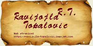 Ravijojla Topalović vizit kartica